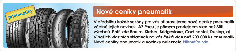 Nové ceníky AZ pneu dvakrát za rok