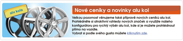 Nové ceníky alu kol