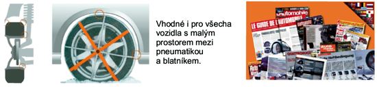 Vhodn� i pro v�echna vozidla s mal�m prostorem mezi pnematikou a blatn�kem