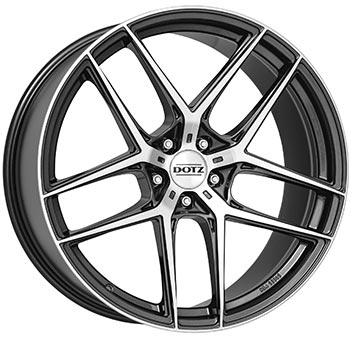 DOTZ LagunaSeca dark 9x21, 5x112 ET35, šedý metalický lak/leštěná čelní plocha