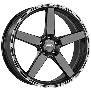 DOTZ MarinaBay dark 10x21, 5x112 ET35, šedý metalický+leštěný okraj