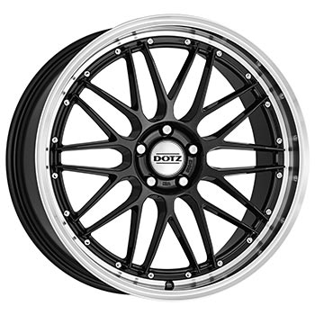 DOTZ Revvo dark 8.5x20, 5x112 ET28, metalický šedý lak/leštěný límec