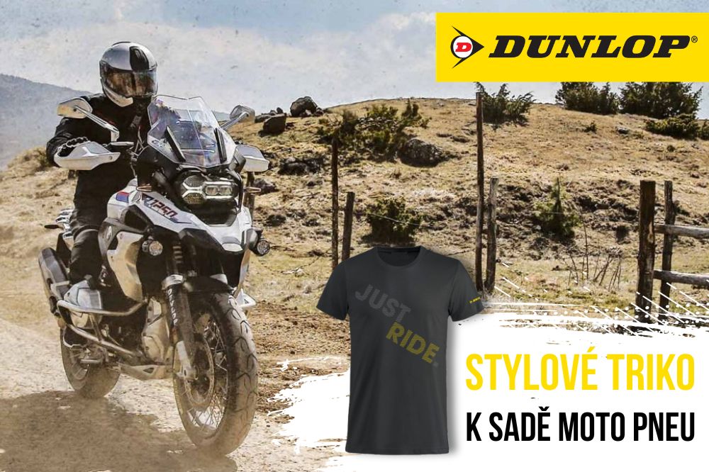 Tričko jako d&aacute;rek k moto pneu Dunlop Trailmax