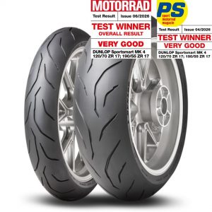 Hyper-sportovní moto pneumatiky Dunlop SportSmart Mk 4 vítěz testu